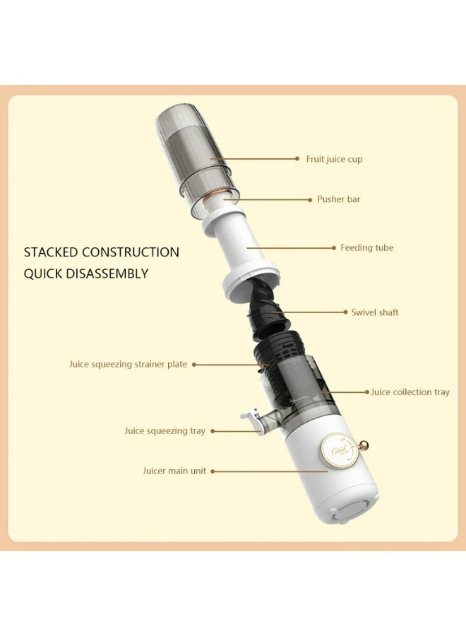 Ceool Slow Juicer Machine for Fruits and Vegetables, Electric Cold Press Juicer, Screw Extrusion Juice Extractor, BPA Free Food Grade Plastic, Citrus Orange Lemon Juicer, Low Speed Masticating Juicer, High Juice Yield, Compact Vertical Design, Home Kitchen Juice Maker - Image 3